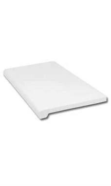 13 X 24 Inch Bullnose White Injection Molded Shelf