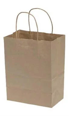 Medium Natural Kraft Paper Shopping Bags - Case Of 250