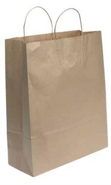 Jumbo Natural Kraft Paper Shopping Bags - Case Of 200
