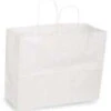 Large White Kraft Paper Shopping Bags - Case Of 250