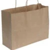 Large Natural Kraft Paper Shopping Bags - Case Of 100